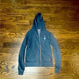 Aviator nation zip up hoodie with lightning bolt size x-small